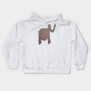 Elephant: Gray and Orange Kids Hoodie